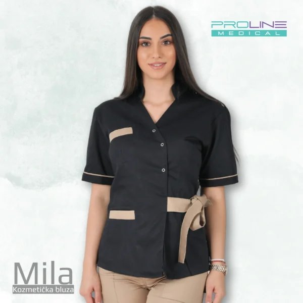 Model uniforme Mila, crna sa bež mašnom